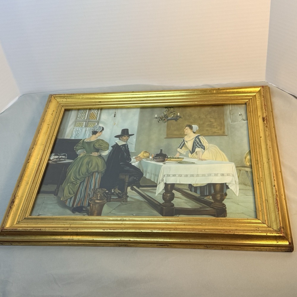 Antique "Between Two Fires" Francis Davis Millet Framed Art Print 19x15